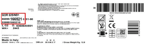 GOR 625/NB1 label example