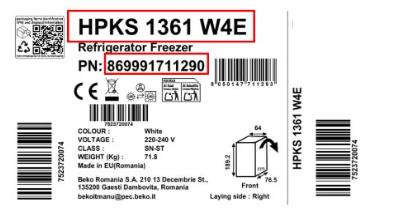 HPKS 1361 W4E label example